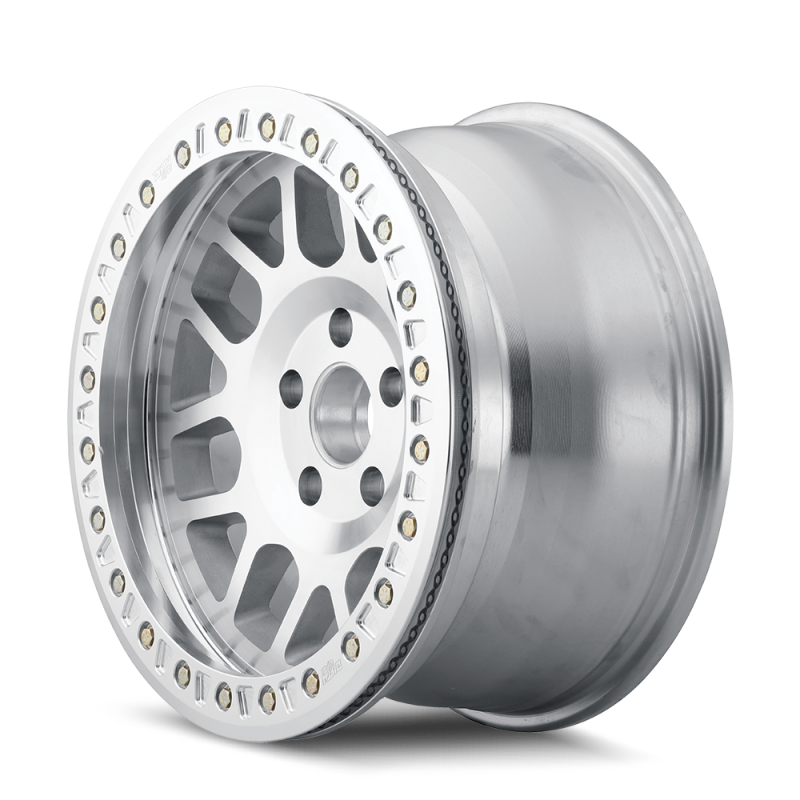 Dirty Life Mesa Race 17x9 cast beadlock wheel with 5x127 bolt pattern, -12mm offset, 71.5mm hub, machined finish