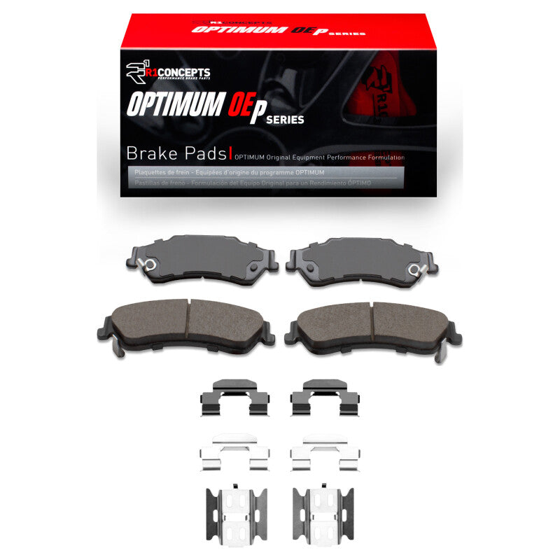 R1 Concepts Chevrolet S10 97-05 rear OE brake pads and hardware kit, including brake pads and mounting hardware.