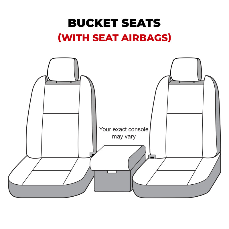 Covercraft Carhartt SeatSaver custom seat cover for Toyota Tacoma 2024-2025 in gravel fabric, protecting front vehicle seats.