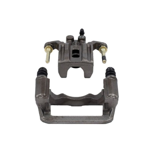 PowerStop rear left OE brake caliper with bracket for Nissan Pathfinder 2005-2012, showing detailed metal components and mounting points.