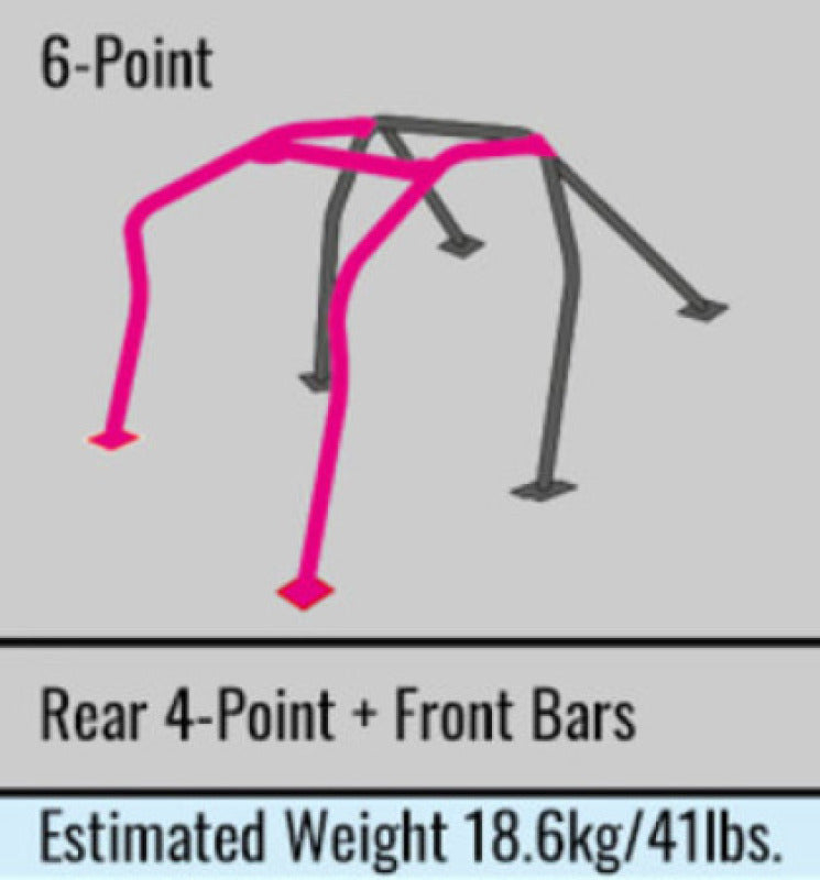 Cusco D1 Chromoly 6-point roll cage for 1983-87 Toyota Corolla GT-S/SR5 non-sunroof, blue, designed for enhanced safety and chassis rigidity.
