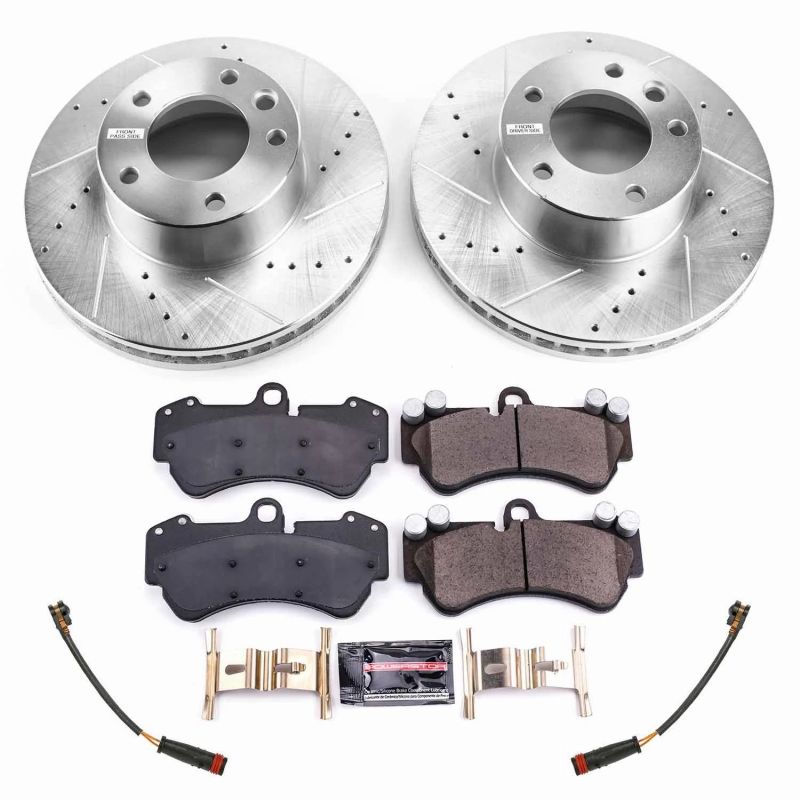 PowerStop Z23 Evolution Sport brake kit for Mercedes-Benz G550 4x4 front, high-performance brake pads and rotors installed
