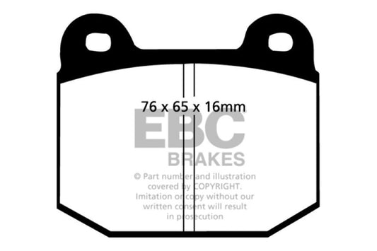 EBC Ultimax2 front brake pads for Alfa Romeo 75 1.6 (1987-1992), OE quality brake pads with metal backing and friction material
