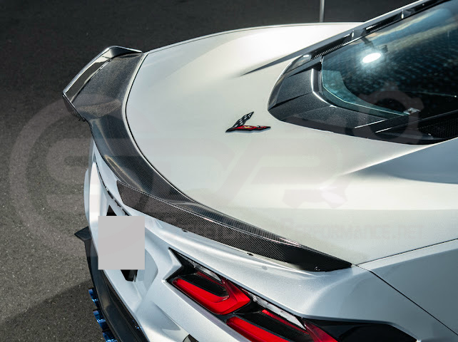 2023-Up CORVETTE C8 Z06 / E-RAY / ZR1 | CARBON FIBER 1.5 INCH EXTENDED REAR SPOILER WING WICKER BILL WINGLETS PAIR