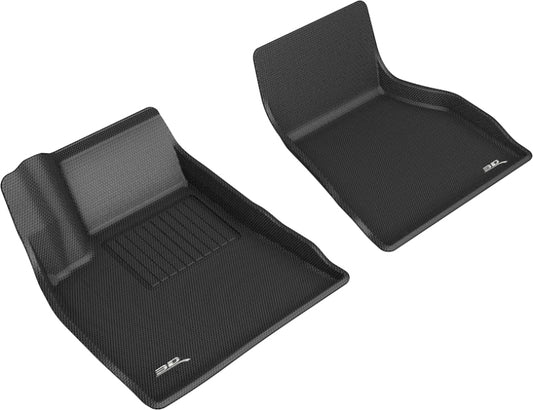 Black 3D MAXpider 2015-2020 Tesla Model S Kagu 1st row rubber floor mat, custom-fit for vehicle interior protection.