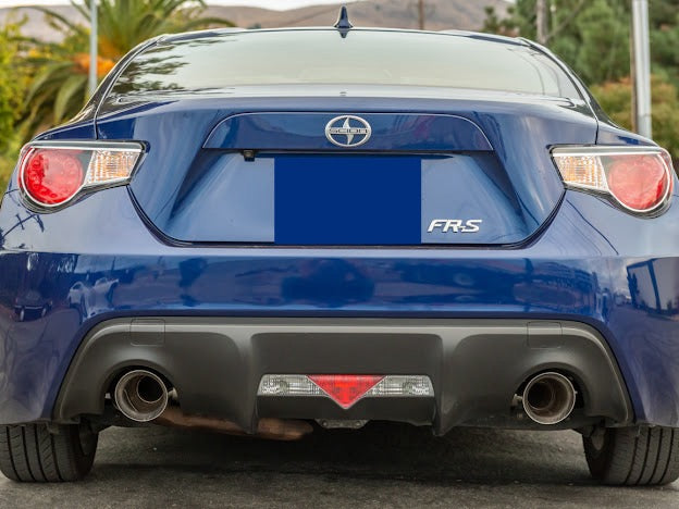 Street Driven Performance exhaust axle back dual exhaust for Scion FRS, Subaru BRZ, Toyota 86 with chrome or burnt blue tips.