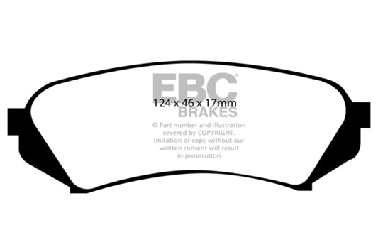 EBC Ultimax2 rear brake pads for Lexus LX470 4.7 OE brake pads, showing the brake pad set with metal backing and friction material.