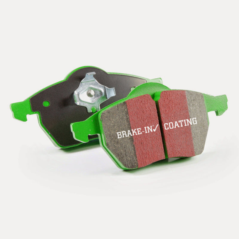 EBC Greenstuff front brake pads for Toyota Supra 3.0 Twin Turbo, performance braking components with green friction material.