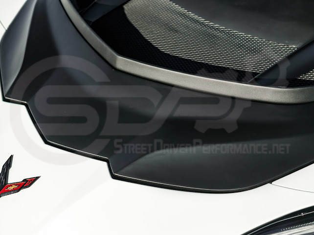 2020-PRESENT CHEVROLET CORVETTE C8 | ZR1 REPLICA STYLE  MATTE BLACK FRONT VENTED HOOD