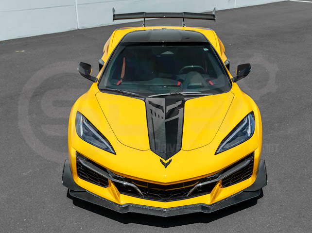2023-UP CORVETTE C8 Z06 | Z07 EXTENDED PACKAGE CARBON FIBER FRONT LIP SPLITTER & CANARDS GROUND EFFECTS