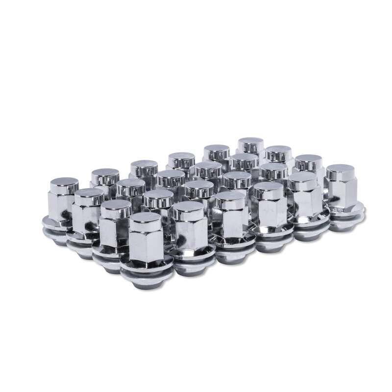 Chrome Method Lug Kit with 24 M14x1.5 dually lug nuts and mag shank for Sprinter vans, designed for secure wheel attachment.