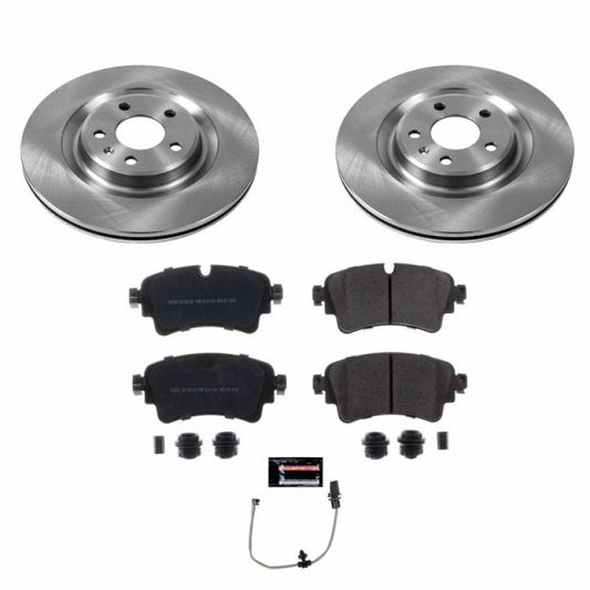 PowerStop OE rear brake kit for 2018 Audi Q5, includes brake rotors and pads, designed for optimal stopping performance.