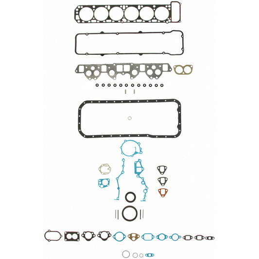 Fel-Pro FS 21157 PT engine gasket set showing various gaskets and seals for automotive engine repair.