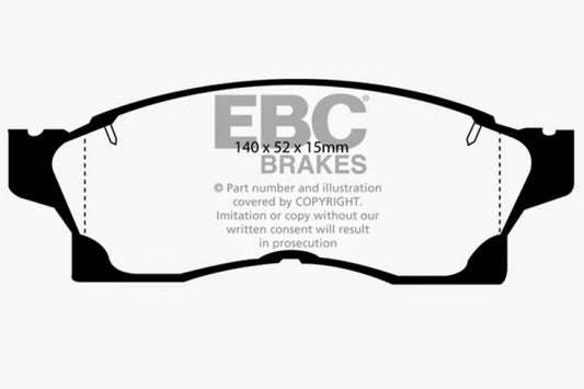 EBC Ultimax rear brake pads for Mercedes-Benz E300 W213 2017+, OE style, showing the brake pad set with friction material.