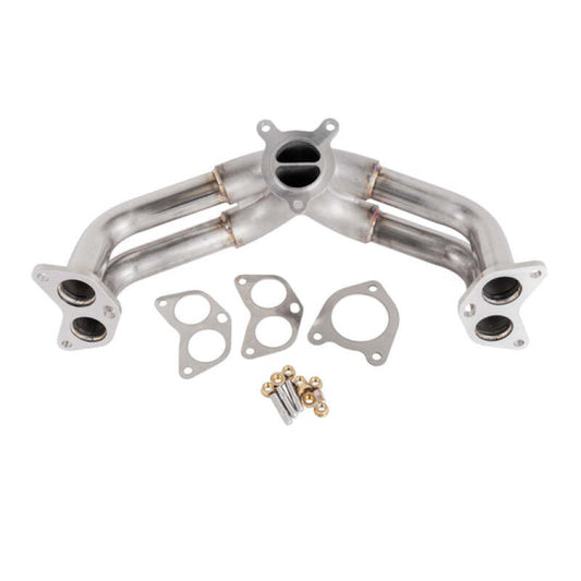 GrimmSpeed equal length header for Subaru WRX FA24 engine, high-performance headers and manifolds for improved exhaust flow.