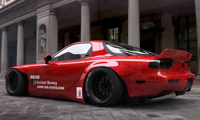 GReddy X Rocket Bunny FD3S V2 Side Skirts Set