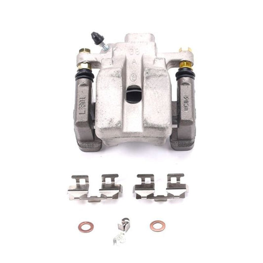 PowerStop OE rear left brake caliper with bracket for Lexus ES300h 2013-2018, showing detailed metal components and mounting area.