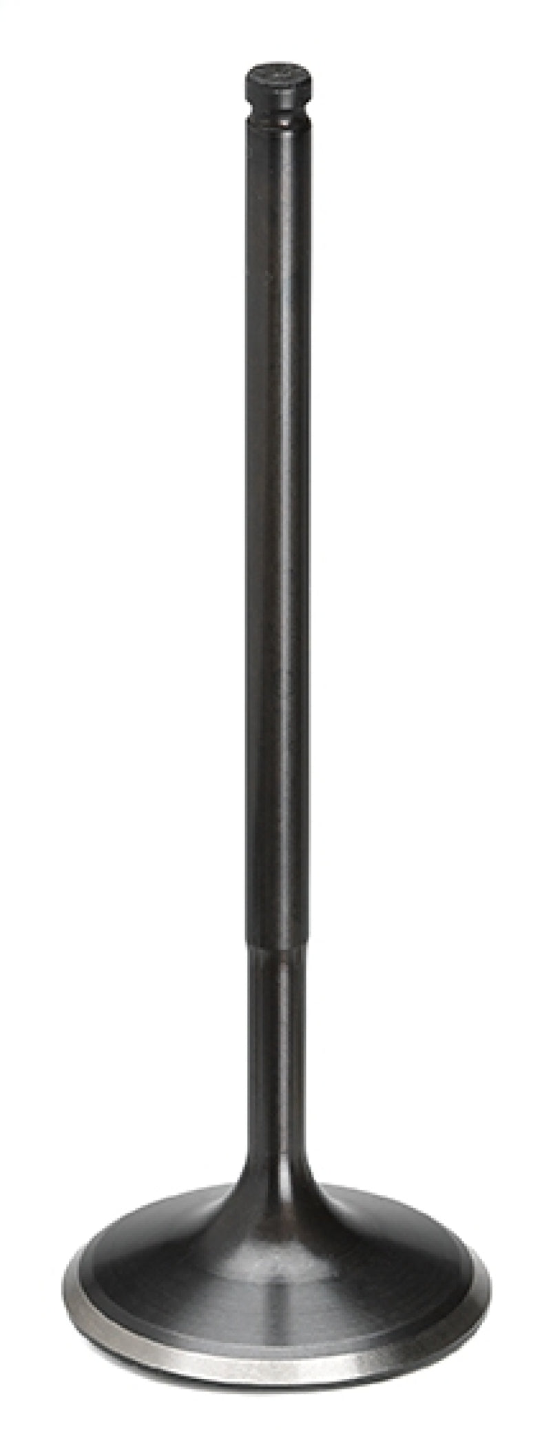 Supertech Mitsubishi 4G63/4G63T black nitrided exhaust valve with +0.5mm oversize, single D/S, showing valve head and stem.