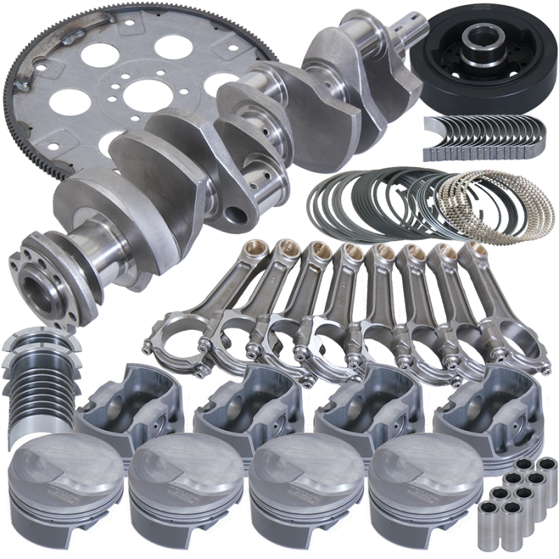 Eagle Chevrolet Big Block 2 Pc Seal Street & Strip Rotating Assembly Kit with 4.25-inch stroke and 6.385-inch connecting rods.