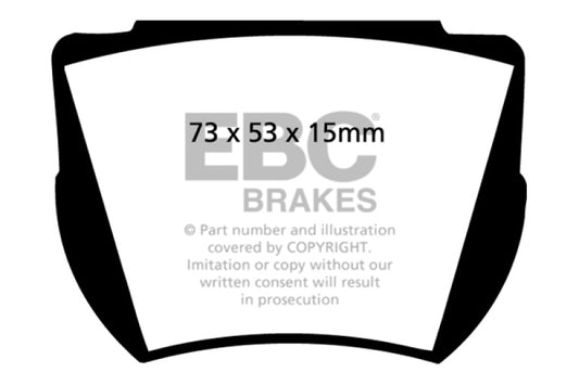 EBC Greenstuff rear brake pads for Aston Martin DB4 3.7 Convertible, performance brake pads with metallic friction material