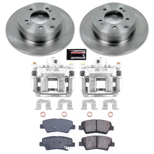 PowerStop rear brake kit with calipers for Hyundai Azera 2012-2017, includes OE-style brake components and hardware