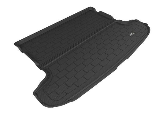 Black 3D MAXpider cargo liner for Hyundai Tucson 2016-2020, durable rubber floor mat with textured surface for cargo area.