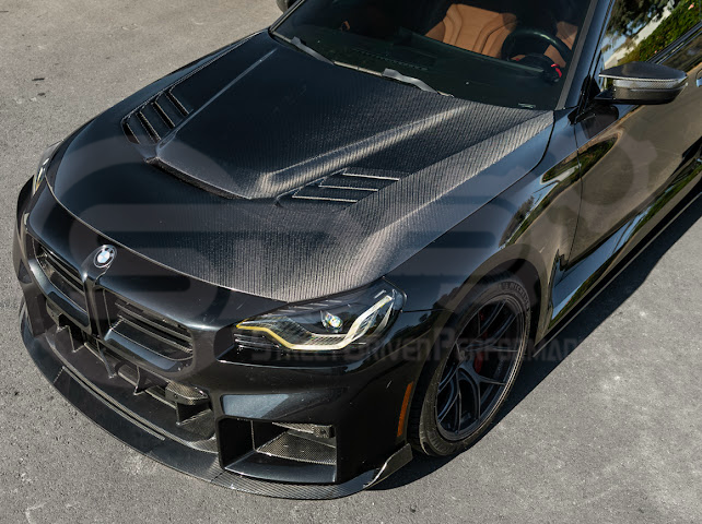2023-Up BMW G87 M2 | TR Style 3PCS Carbon Fiber Front Bumper Splitter Lip Ground Effects