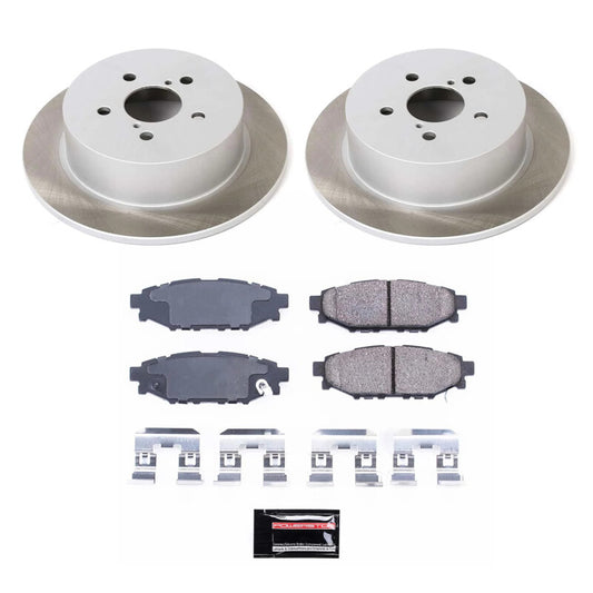 PowerStop rear semi-coated brake rotor kit for 2005-2009 Subaru Outback, performance brake rotor set with clean, smooth surface