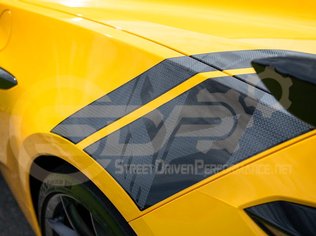 2020-UP CORVETTE C8 REAR FENDERS RACING STRIPES DECALS