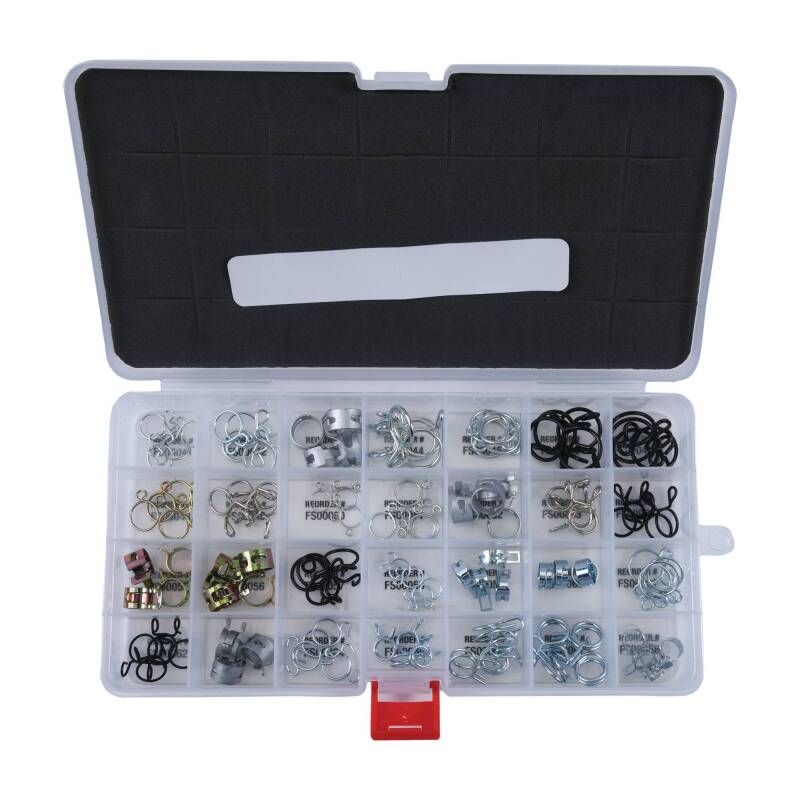 All Balls Racing fuel clamp kit for hoses, featuring durable metal clamps for secure fuel line connections.