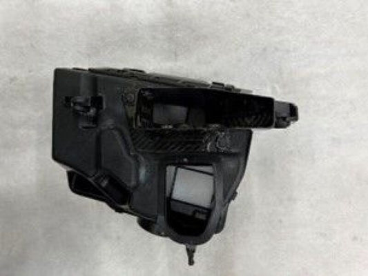 HKS carbon air cleaner inlet scoop for RZ34 Nissan, aerodynamic snorkel designed for improved airflow and engine performance.