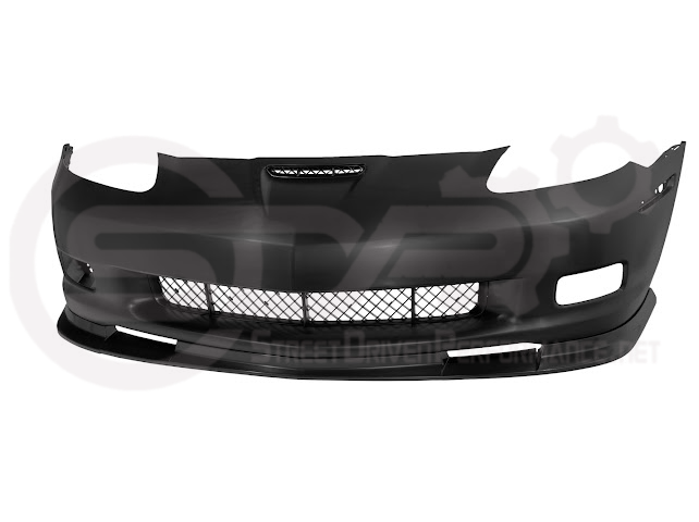 2005-2013 CHEVROLET CORVETTE C6 BASE | C6 ZR1 STYLE PRIMER BLACK FULL FRONT BUMPER CONVERSION KIT (Copy)
