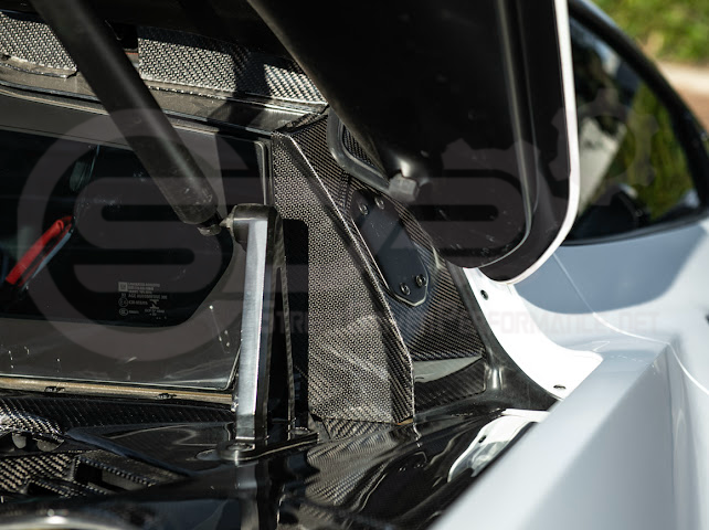 2020+ Chevrolet Corvette C8 Coupe | CARBON FIBER Rear Hatch B Pillar Hinge Cover Pair