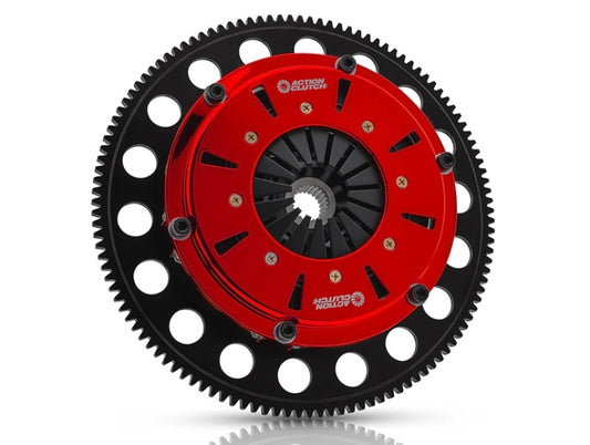 Action Clutch RSX 2.0L race clutch kit with sprung twin disc and chromoly flywheel for Acura RSX K20A3 engine, 7.25-inch size.