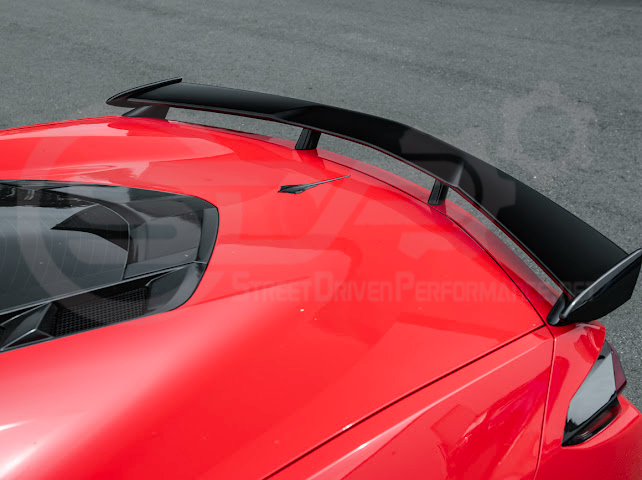 2020-Up Corvette C8 Stingray & Z51 |FaceliftedbRear Trunk High Wing Spoiler (Matte Black or Carbon Flash)