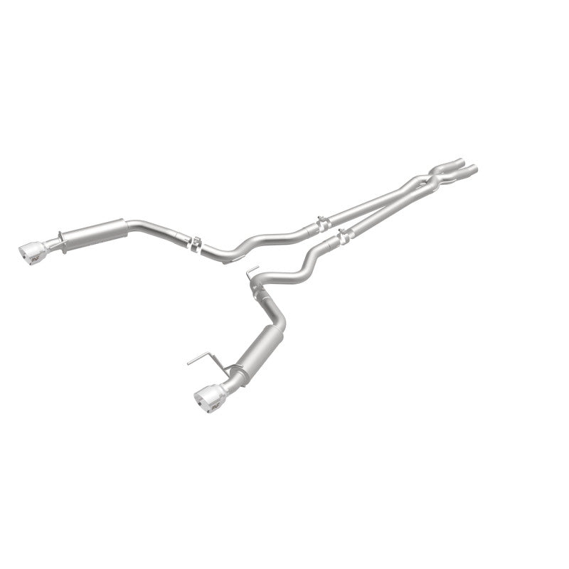 MagnaFlow 2.5-inch stainless steel cat-back exhaust with dual split polished tips for 2015 Ford Mustang V6 3.7L.