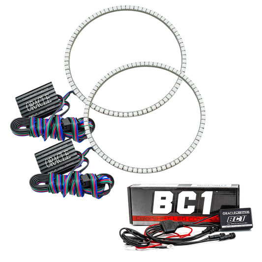 Oracle Lighting Hummer H1 92-06 LED Waterproof Halo Kit with ColorSHIFT and BC1 controller for fog lights.