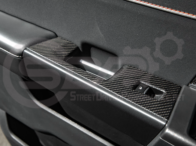 2021-UP FORD F-150 | FACTORY STYLE CARBON FIBER REAR DOOR SWITCH PANEL TRIM COVER
