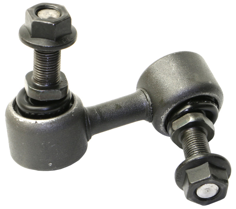 Moog rear left sway bar endlink for Nissan Armada 2017-2019, showing the metal link with mounting bushings.