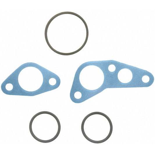 Fel-Pro Ford Taurus engine coolant crossover pipe mounting gasket kit, includes gaskets and hardware for engine cooling system repair.