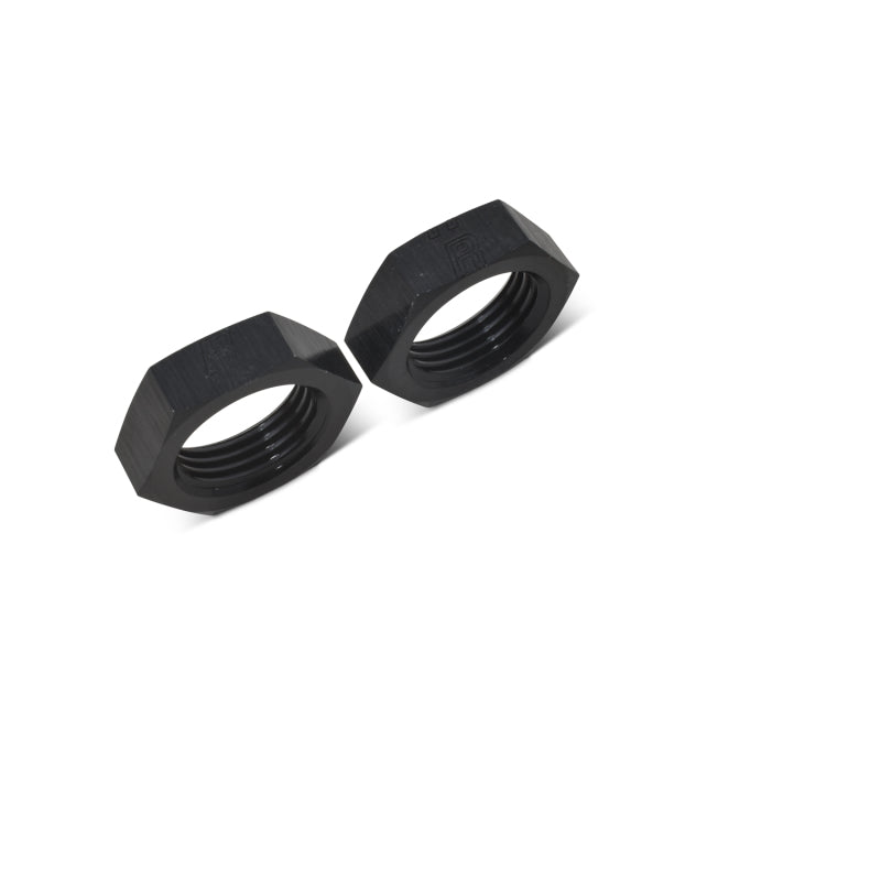 Russell Performance black -4 AN to 1/8 inch NPT 90-degree flare to pipe fitting adapter showing threaded ends and compact design.