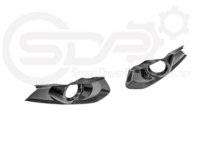2015-2023 FORD MUSTANG S550 | CARBON FIBER FRONT BUMPER FOG LIGHT BEZEL COVER PAIR