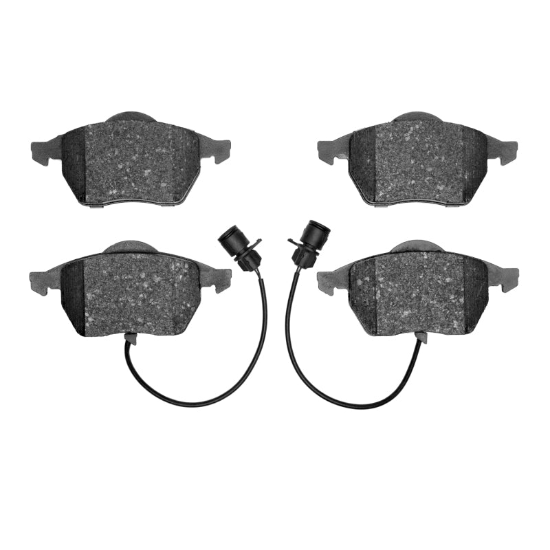 R1 Concepts Audi A8 Quattro front ceramic brake pads, OE type, showing the brake pad set with metal backing and friction surfaces.