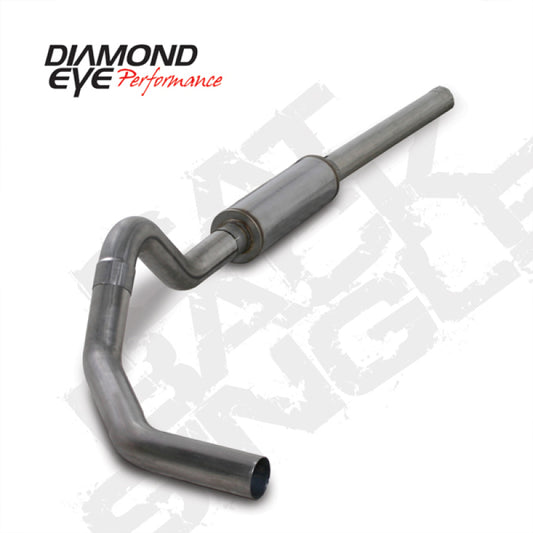 Diamond Eye Performance 4-inch Catback exhaust system for 2004.5-2007.5 Dodge Ram Cummins diesel truck, showing the stainless steel pipe.