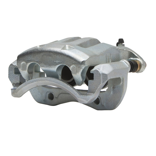 Silver zinc coated DFC OE brake caliper for Nissan Frontier 2000-2004, front-right premium caliper with detailed components visible.