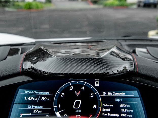 2020+ CHEVROLET CORVETTE C8 CARBON FIBER UPPER DASHBOARD PAD INSTRUSMENT PANEL COVER
