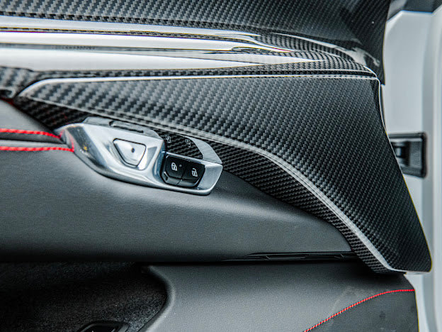 2020+ CHEVROLET CORVETTE C8 CARBON FIBER WINDOW SWITCH TRIM & PILLAR PANEL REPLACEMENT