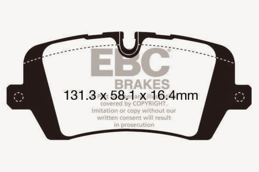 EBC Ultimax2 rear brake pads for Land Rover Discovery 5 3.0L Supercharged, OE quality, durable automotive brake components.