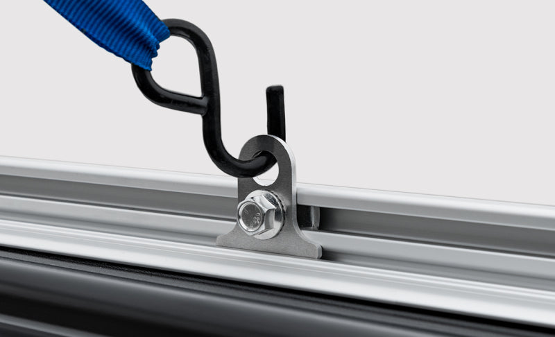 Access ADARAC 2022+ Rivian R1T matte black aluminum utility ladder racks on 4ft 6in bed, featuring sturdy construction and sleek design.