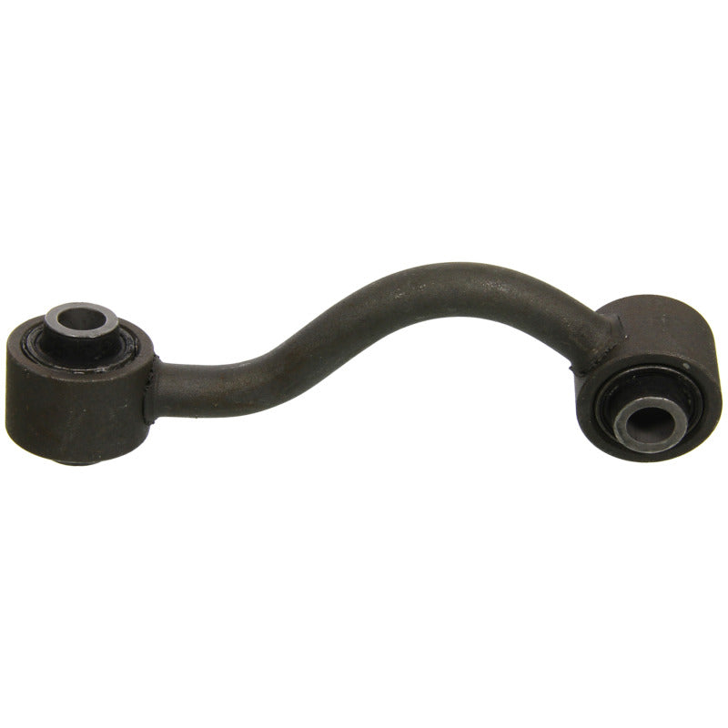 Moog rear right sway bar endlink for Nissan Rogue Select 2014-2015, visible metal link connecting suspension components.